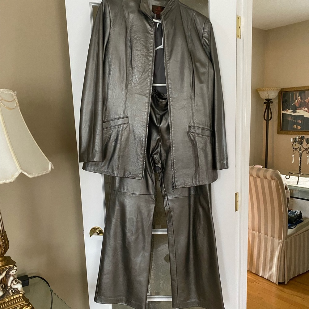 3 piece leather suit